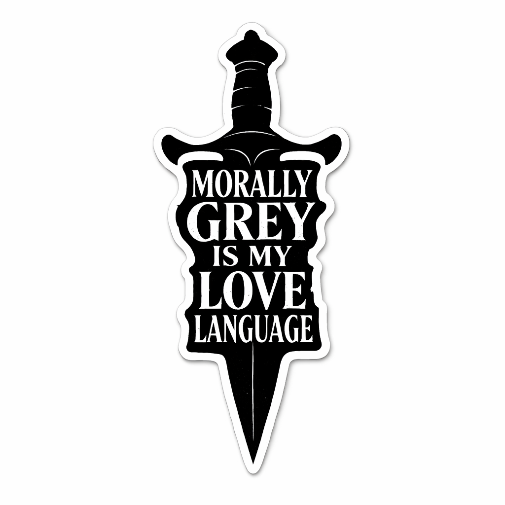 Morally Grey Is My Love Language Vinyl Bookish Sticker