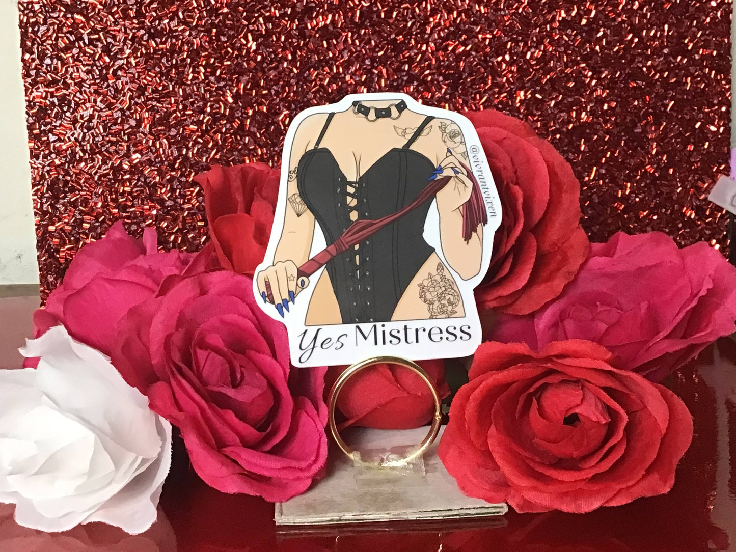 Yes Mistress Adult Die Cut Vinyl Sticker, Sex Positive Art