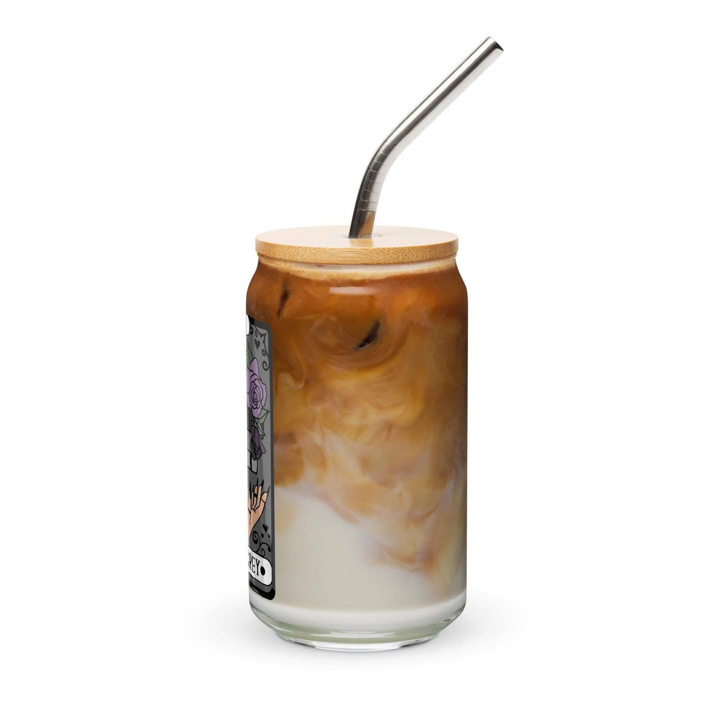 Morally Gray Tarot Witchy Iced Coffee Glass | Bookish Coffee Lover gift | Team Villain Dark Romance Enemies to Lovers Bookworm Gothic Vibes