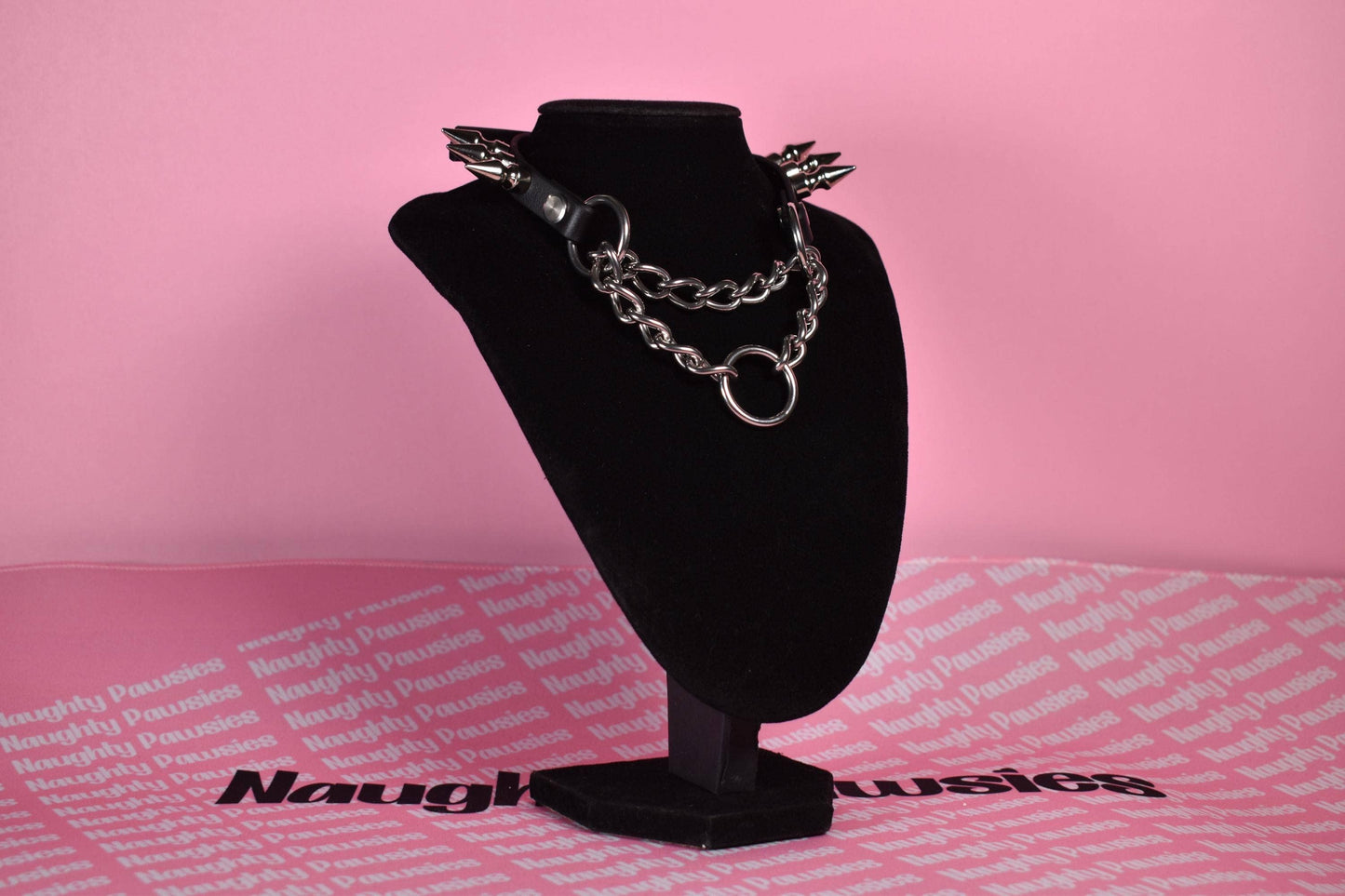 black  Spiked Biothane  Martingale 1/2  inch