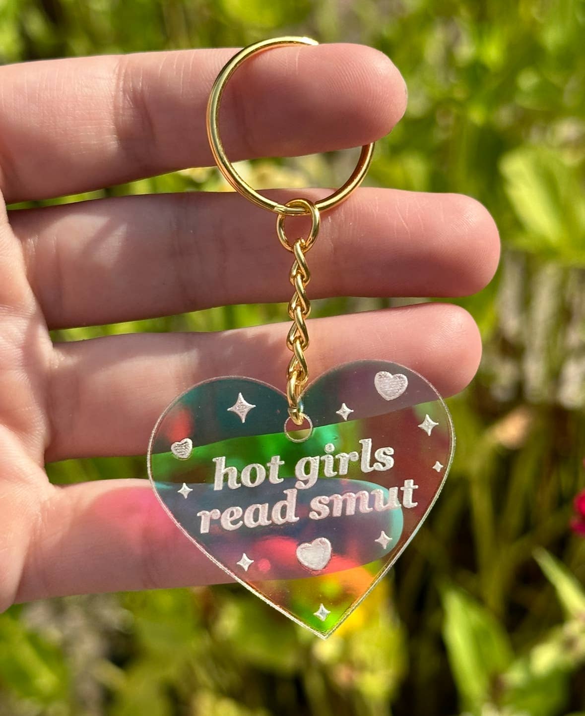 Hot Girls Read Smut Iridescent Acrylic Keychain