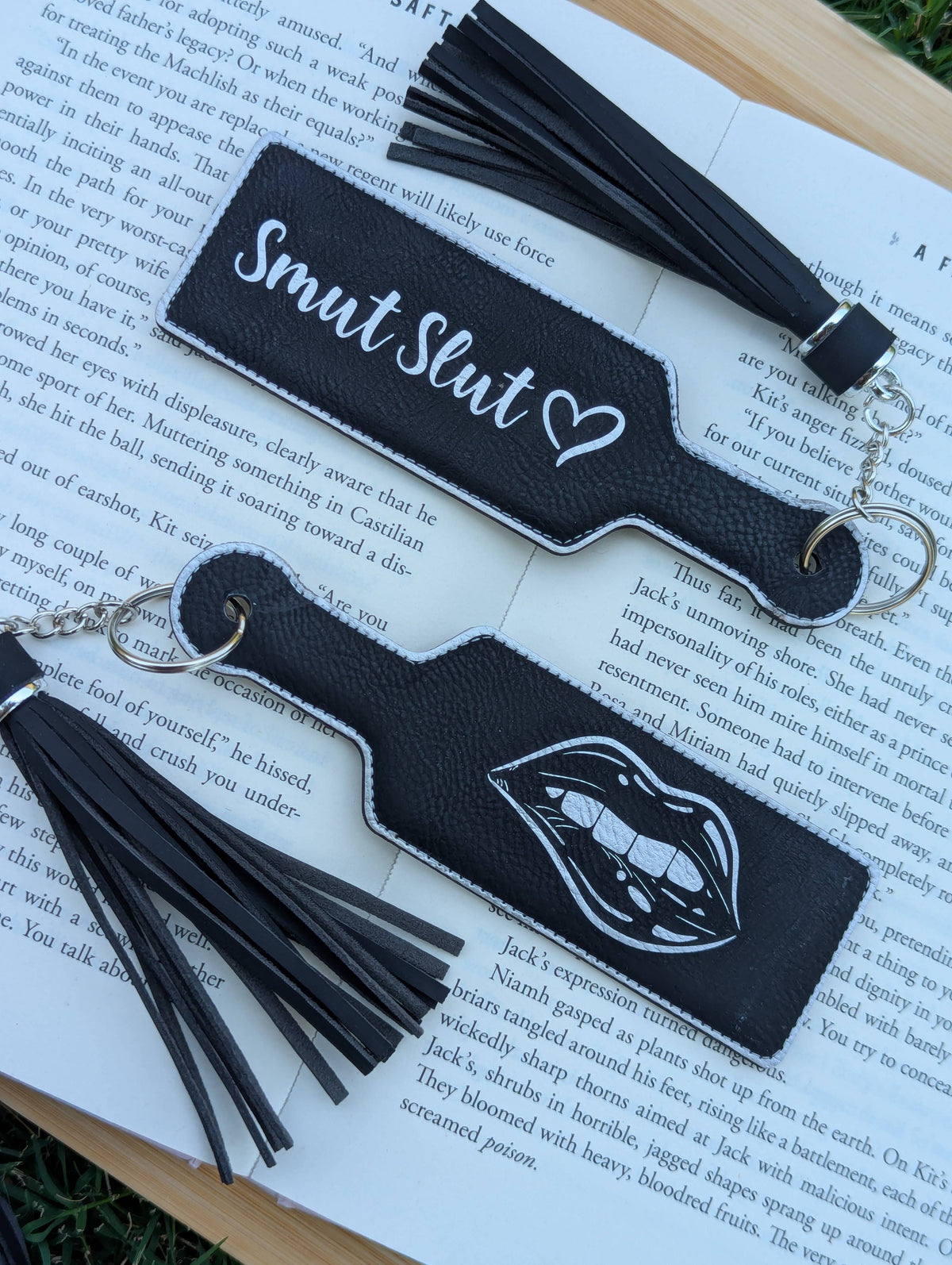 Bookish Smut Slut Paddle Faux Leather Bookmark & Keychain