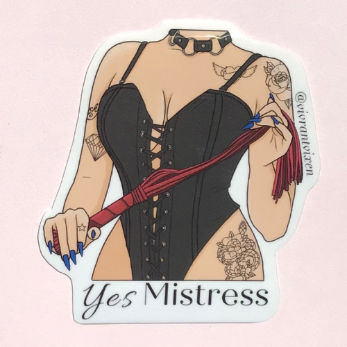 Yes Mistress Adult Die Cut Vinyl Sticker, Sex Positive Art