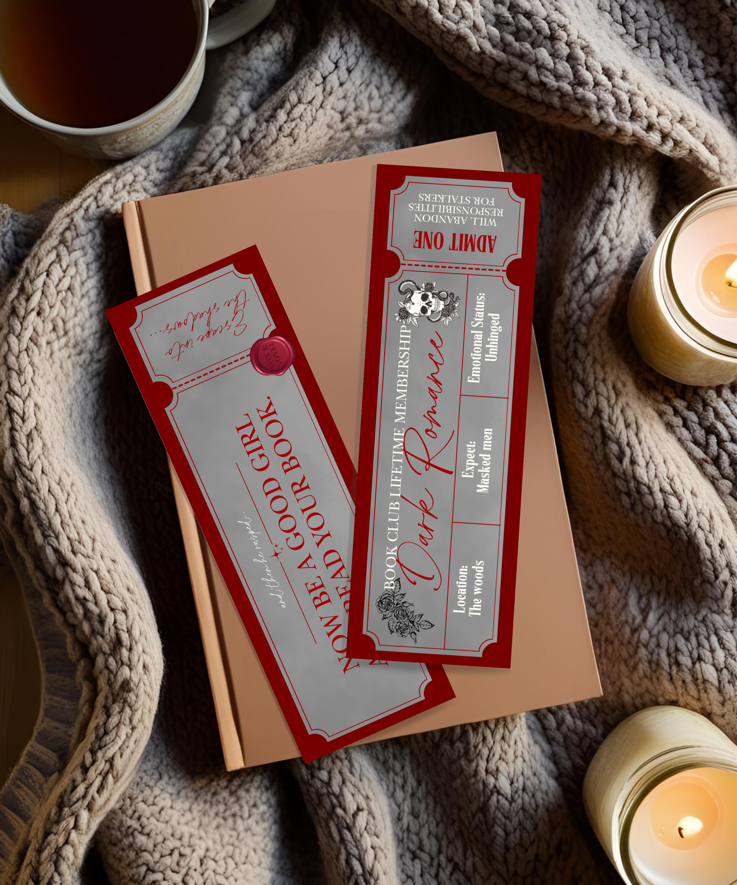 Dark Romance Ticket Bookmark