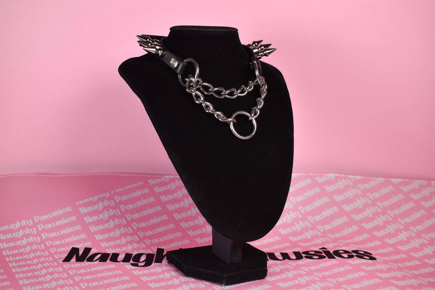black  Spiked Biothane  Martingale 1/2  inch