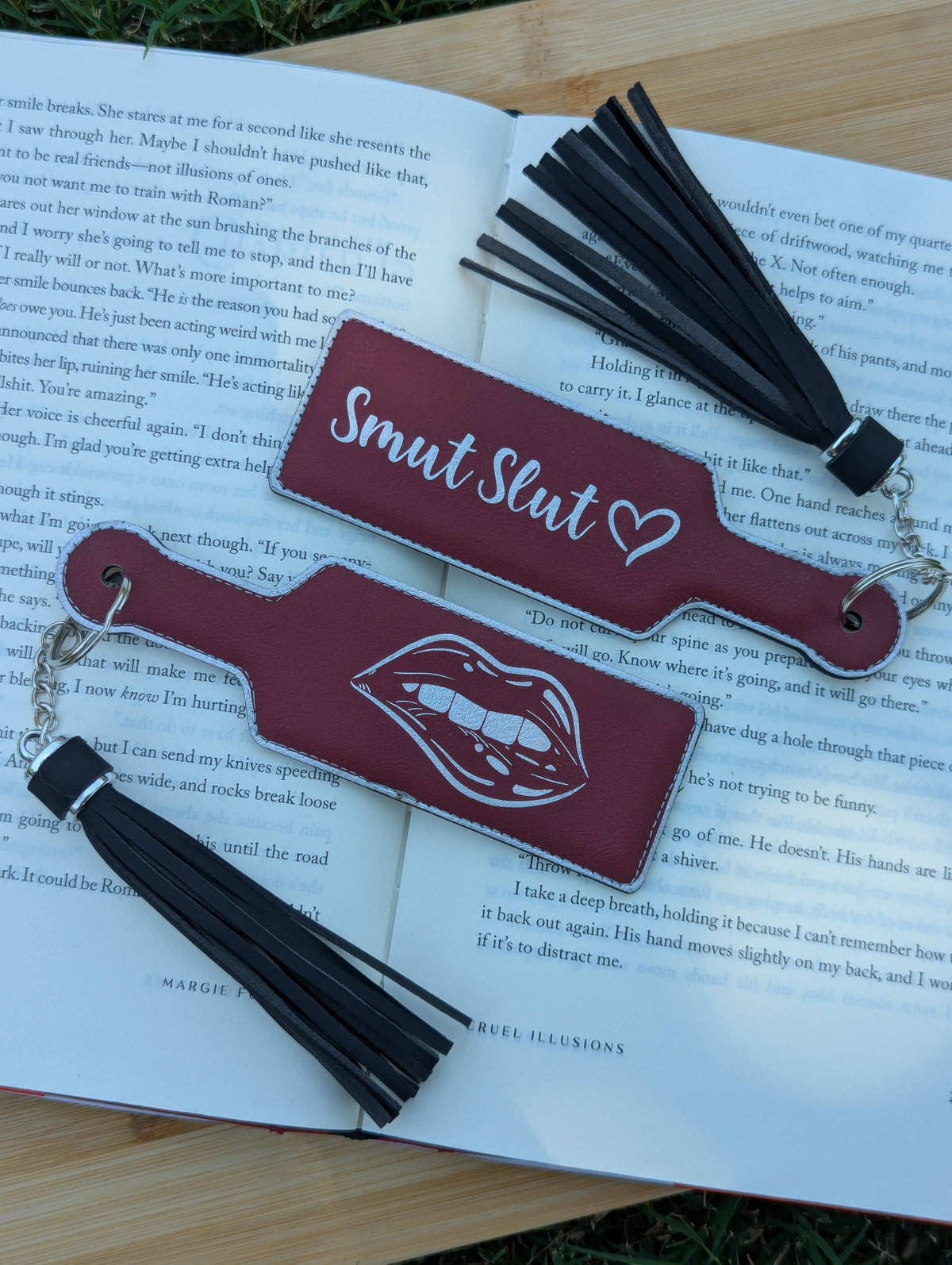 Bookish Smut Slut Paddle Faux Leather Bookmark & Keychain