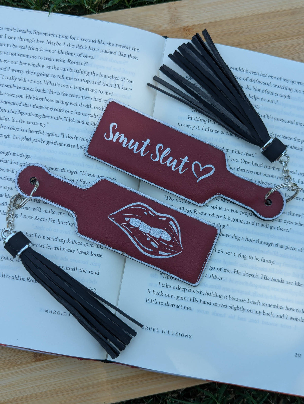 Bookish Smut Slut Paddle Faux Leather Bookmark & Keychain