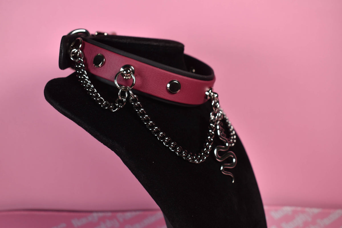 Burgundy snake puppy style biothane choker