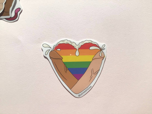 Gay Pride Adult Die Cut Vinyl Sticker, Sex Positive Art