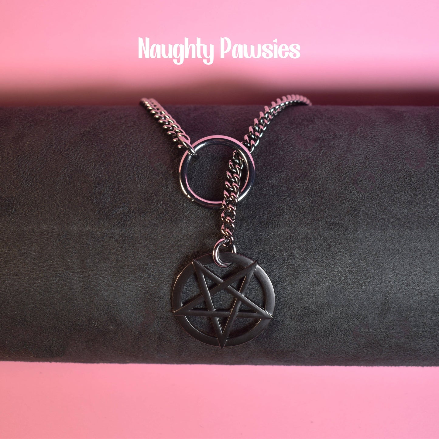 Black Pentagram Ring Slip Chain