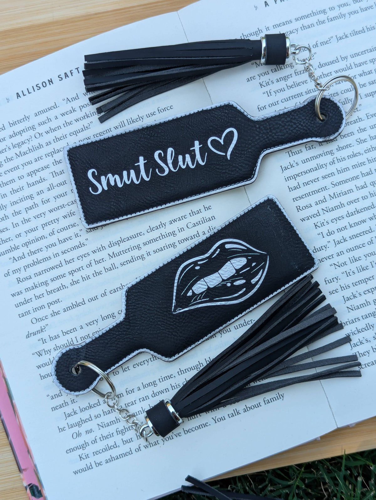Bookish Smut Slut Paddle Faux Leather Bookmark & Keychain