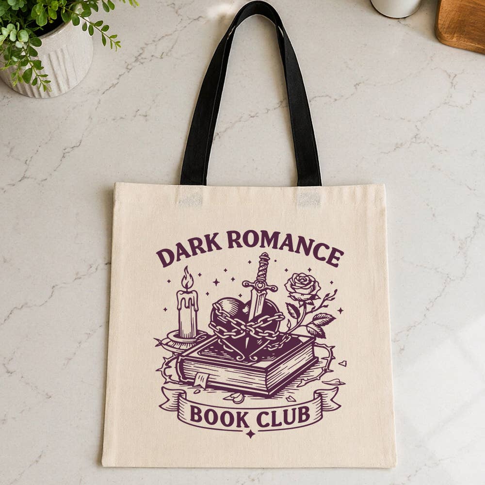 Dark Romance Book Club Black Handle Tote Bag