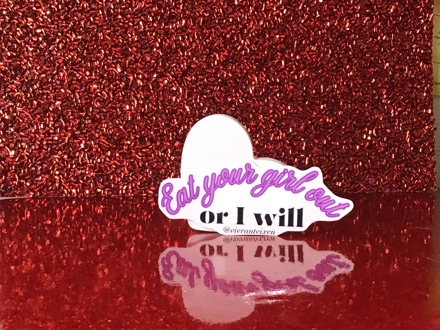Eat Your Girl Adult Die Cut Vinyl Sticker, Sex Positive Art