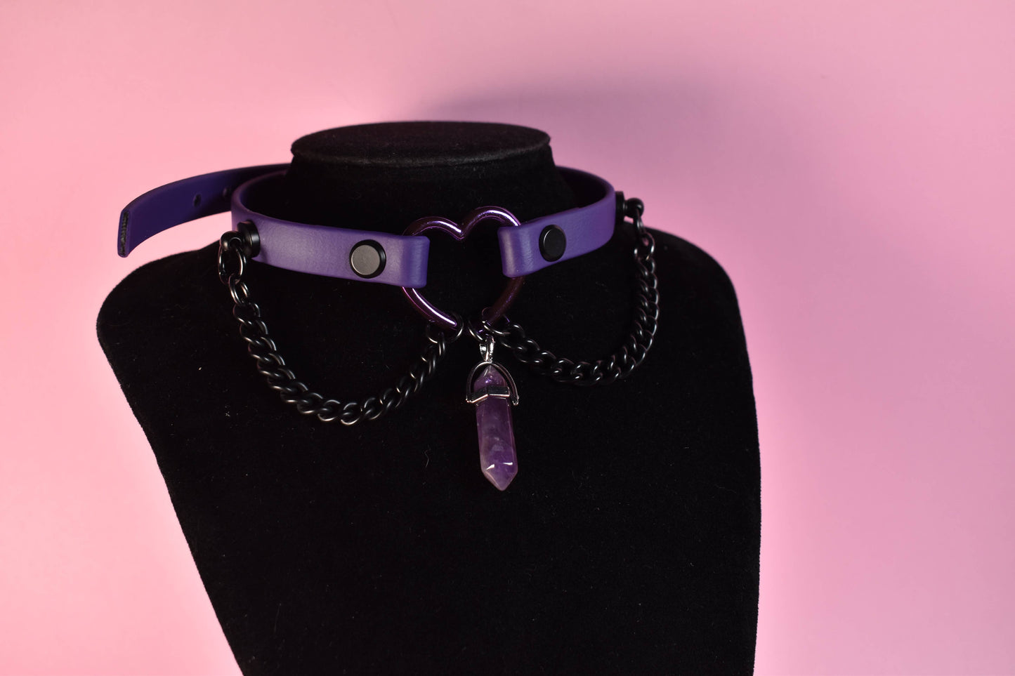 Purple heart choker made with biothane ( vegan )