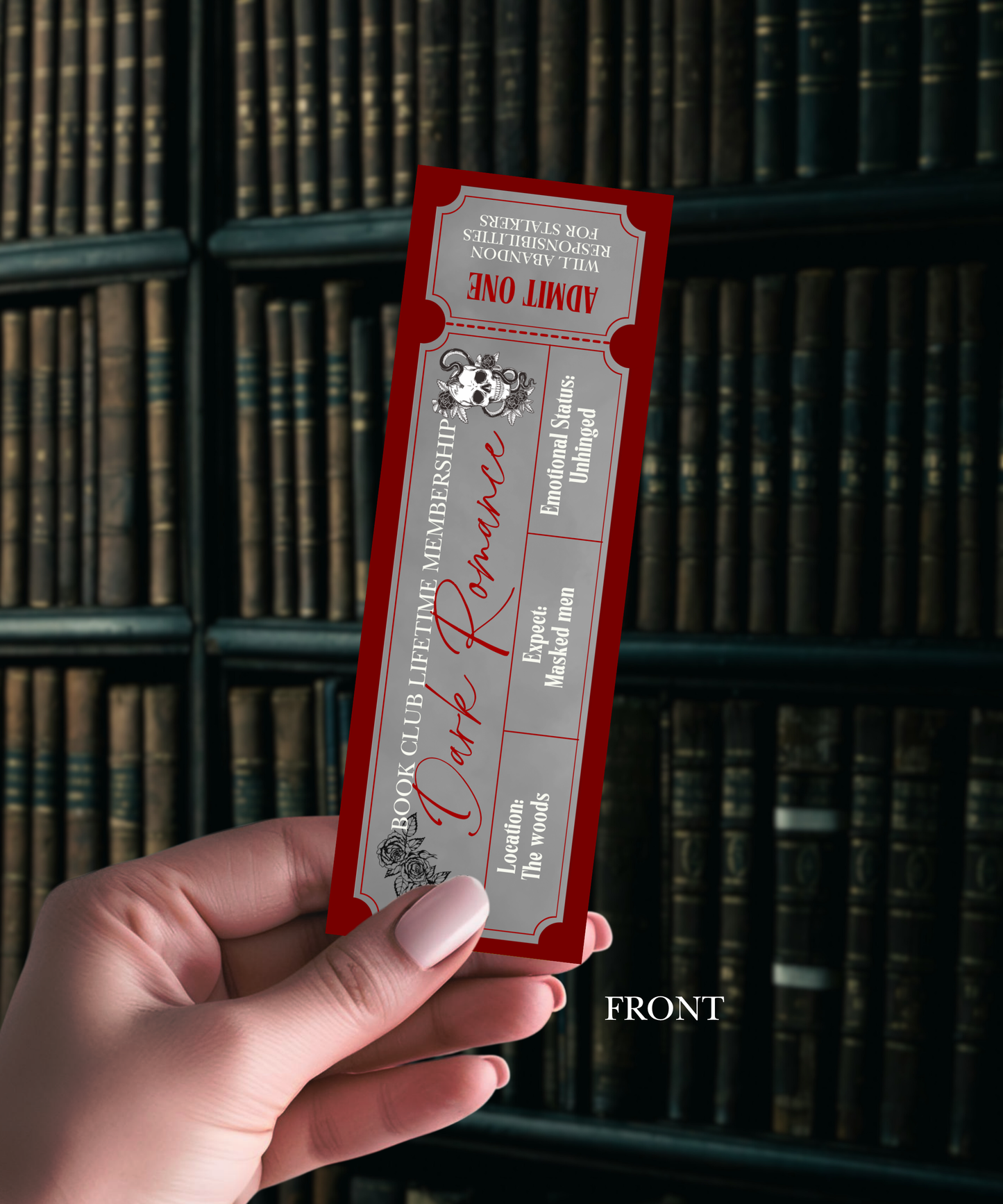 Dark Romance Ticket Bookmark